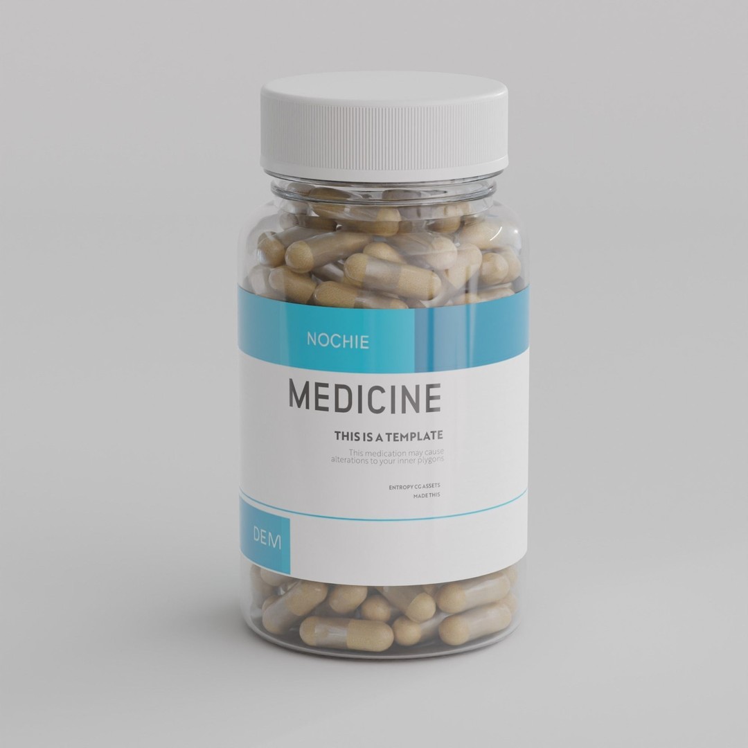 Bottle of Pills 3D Model – Low Poly Medical Asset, FBX - View 5