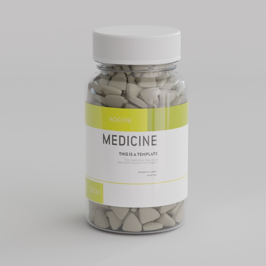 Bottle of Pills 3D Model – Low Poly Medical Asset, FBX - View 7