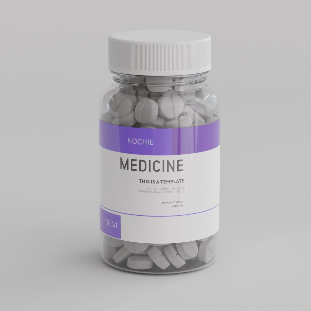 Bottle of Pills 3D Model – Low Poly Medical Asset, FBX - View 8