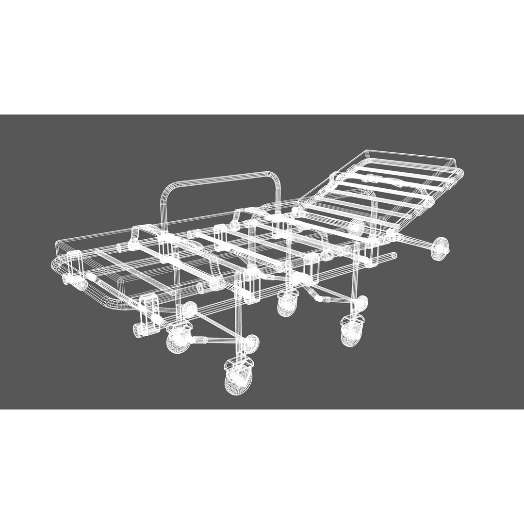 Medical Emergency Bed 3D Model – Low Poly PBR Game Ready FBX