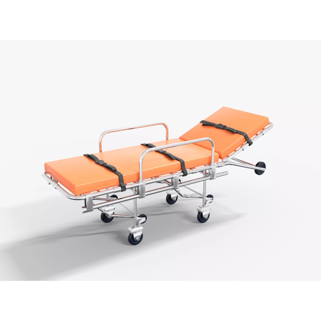 Medical Emergency Bed 3D Model – Low Poly PBR Game Ready FBX - View 2