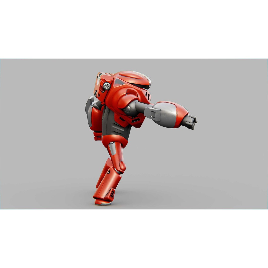 Battle Droid Xzeroni 3D Model – Rigged Sci-Fi Character, FBX, OBJ - View 15