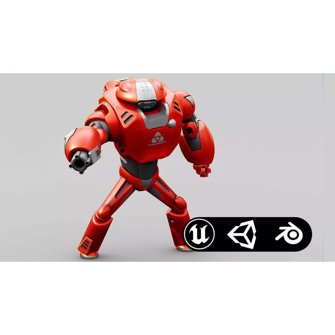 Battle Droid Xzeroni 3D Model – Rigged Sci-Fi Character, FBX, OBJ - View 2