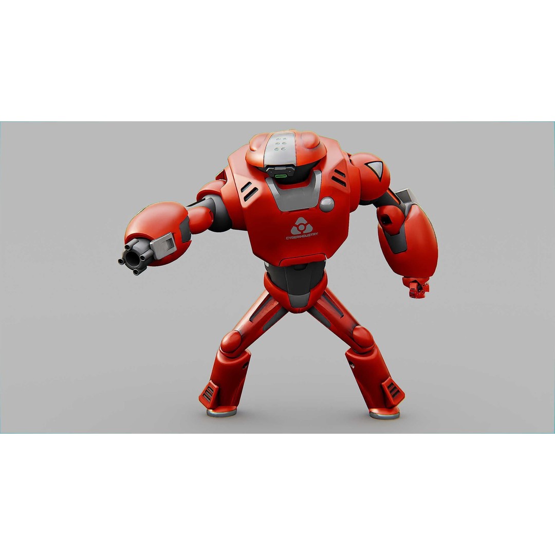 Battle Droid Xzeroni 3D Model – Rigged Sci-Fi Character, FBX, OBJ - View 3