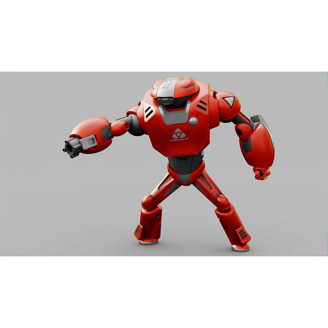 Battle Droid Xzeroni 3D Model – Rigged Sci-Fi Character, FBX, OBJ - View 4