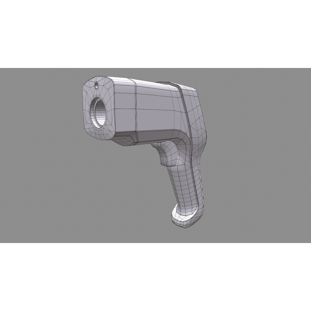 Infrared Thermometer 3D Model – Low Poly PBR Asset, FBX & OBJ Formats