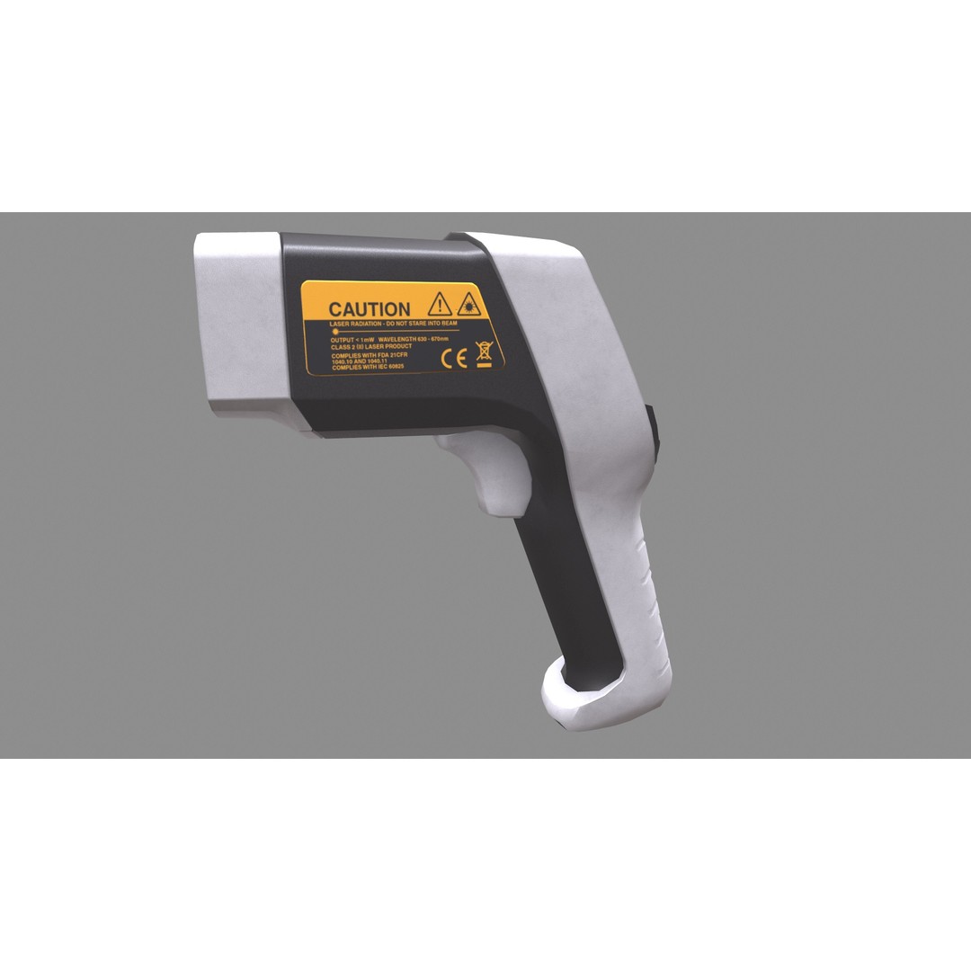 Infrared Thermometer 3D Model – Low Poly PBR Asset, FBX & OBJ Formats - View 10
