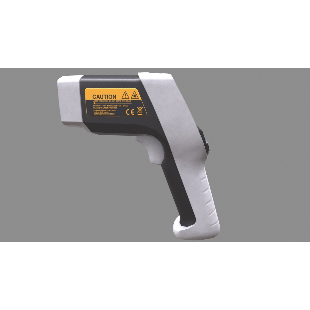 Infrared Thermometer 3D Model – Low Poly PBR Asset, FBX & OBJ Formats - View 12