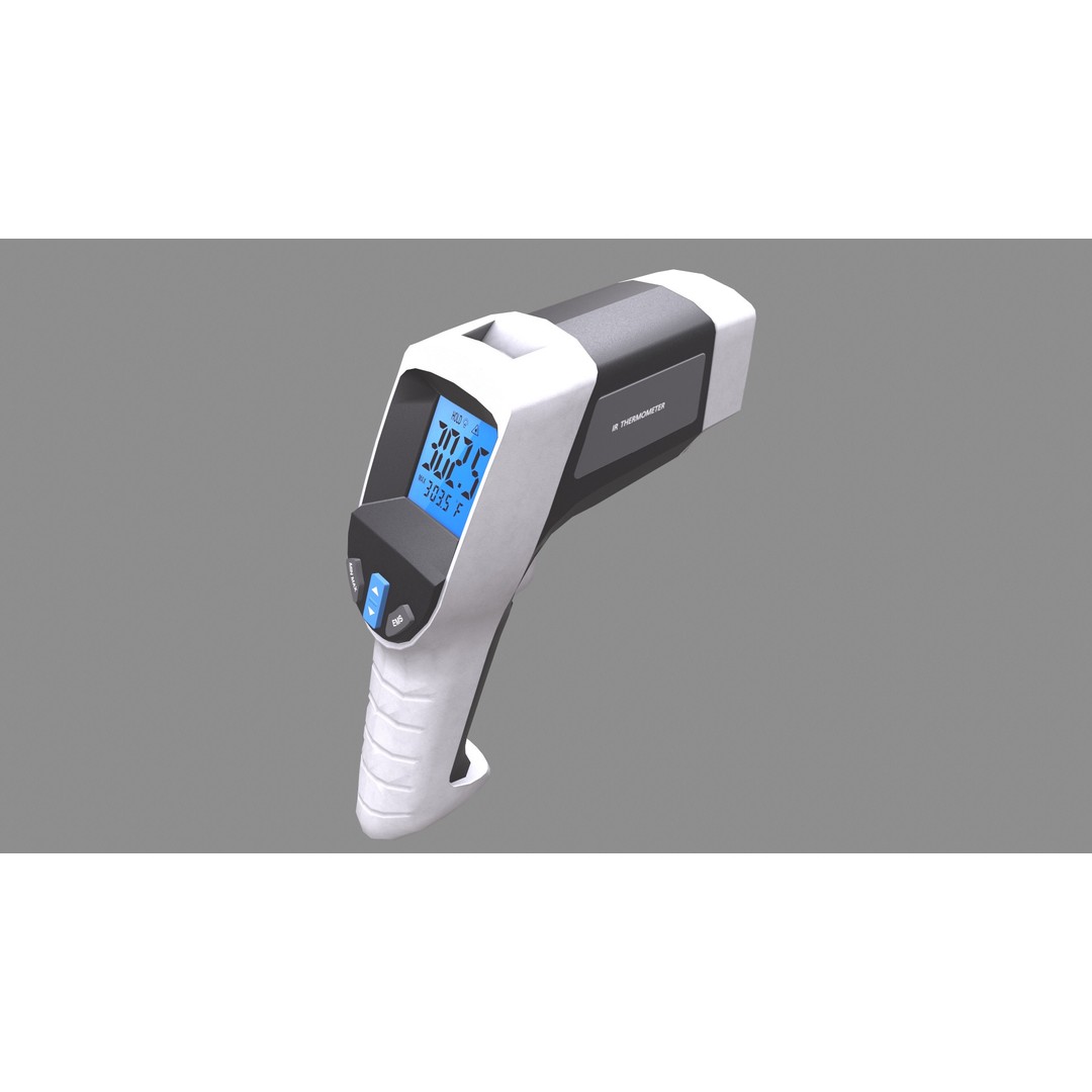 Infrared Thermometer 3D Model – Low Poly PBR Asset, FBX & OBJ Formats - View 13