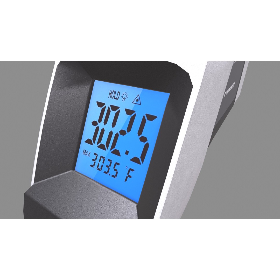 Infrared Thermometer 3D Model – Low Poly PBR Asset, FBX & OBJ Formats - View 14
