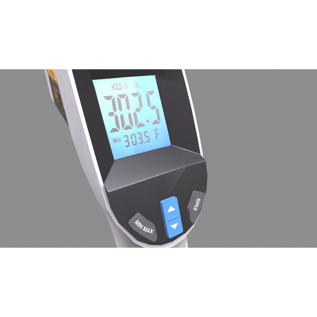 Infrared Thermometer 3D Model – Low Poly PBR Asset, FBX & OBJ Formats - View 15