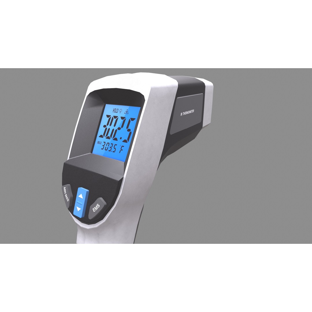 Infrared Thermometer 3D Model – Low Poly PBR Asset, FBX & OBJ Formats - View 16