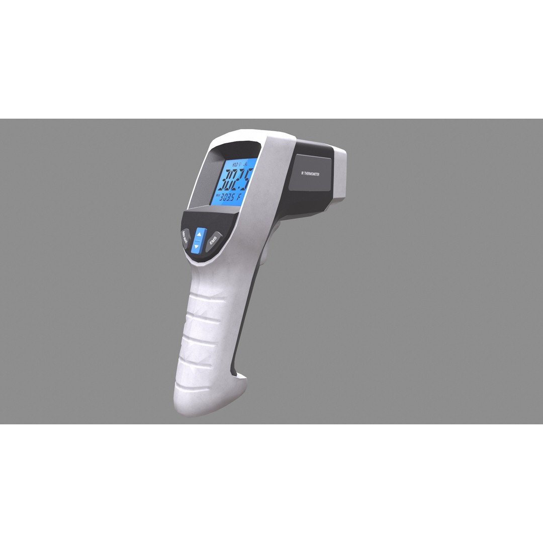 Infrared Thermometer 3D Model – Low Poly PBR Asset, FBX & OBJ Formats - View 17