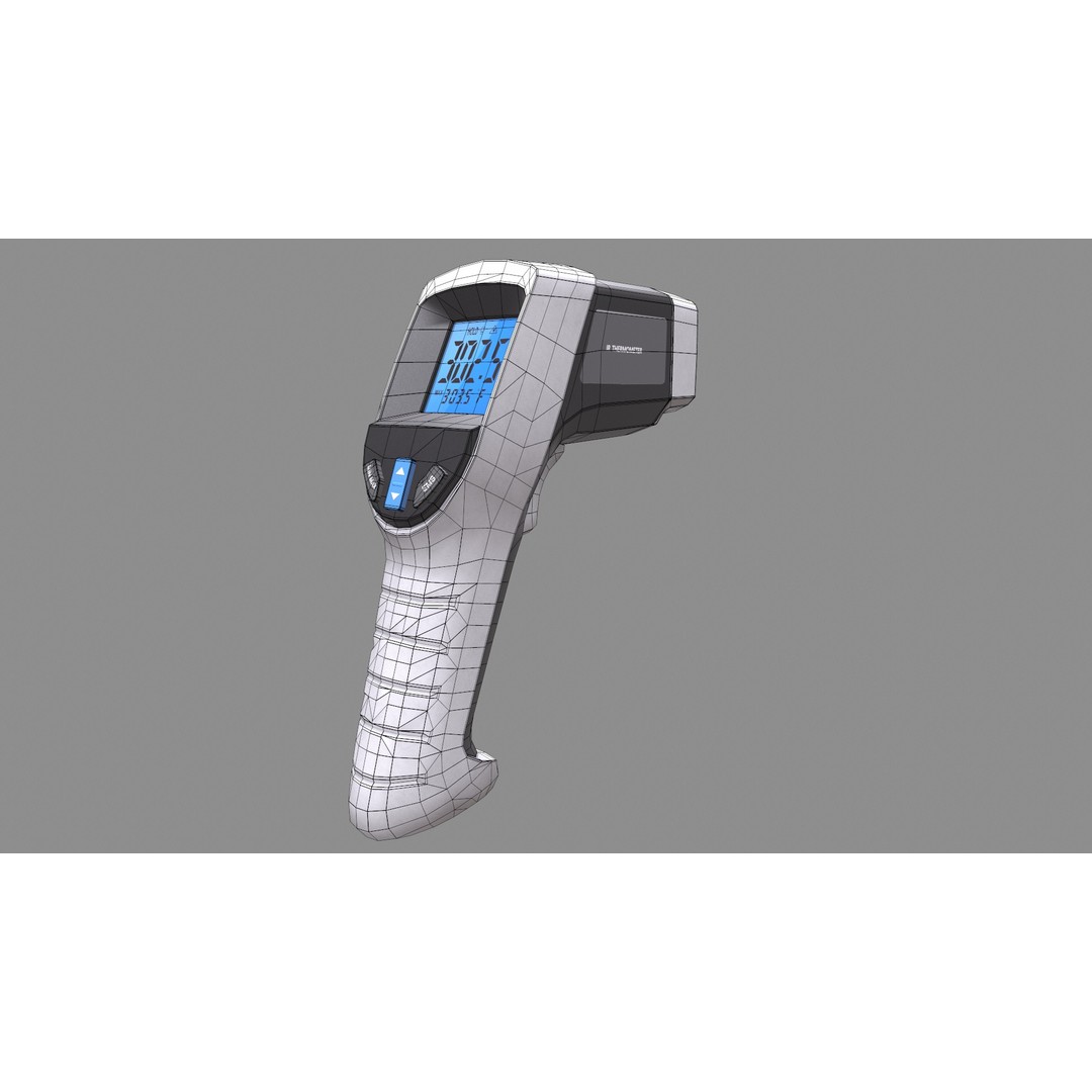 Infrared Thermometer 3D Model – Low Poly PBR Asset, FBX & OBJ Formats - View 18