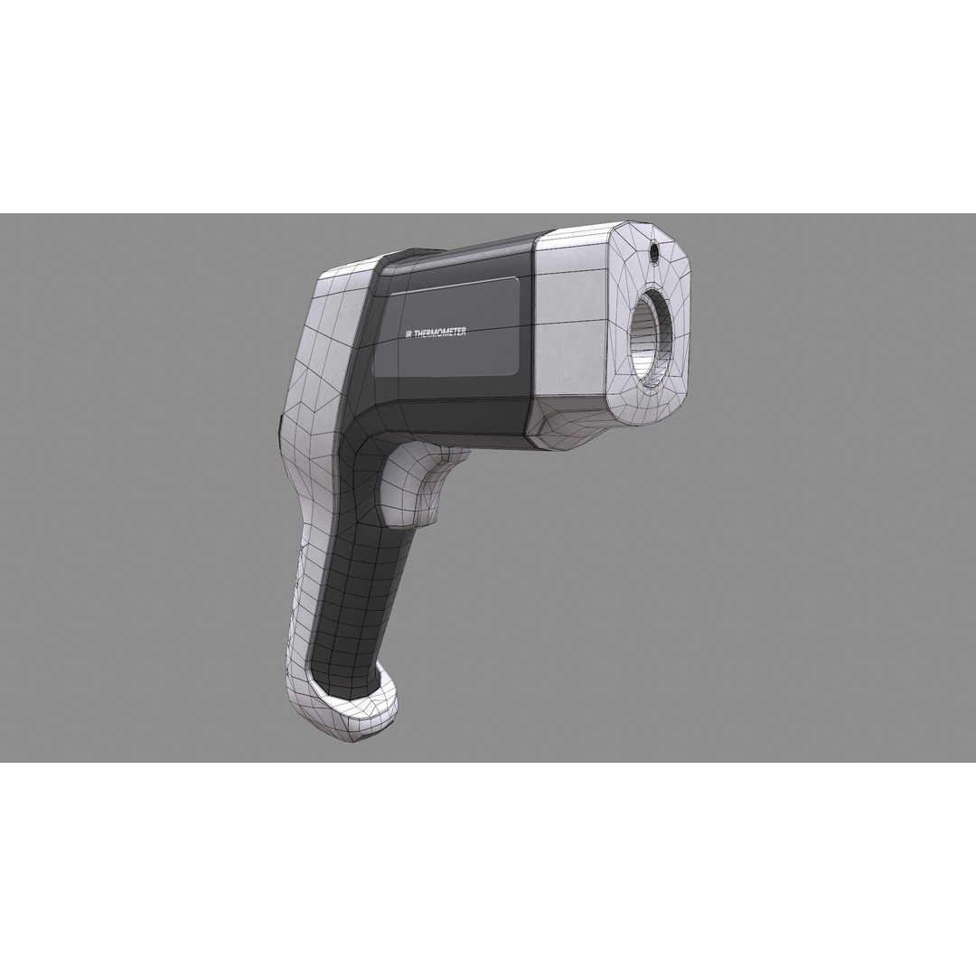 Infrared Thermometer 3D Model – Low Poly PBR Asset, FBX & OBJ Formats - View 19
