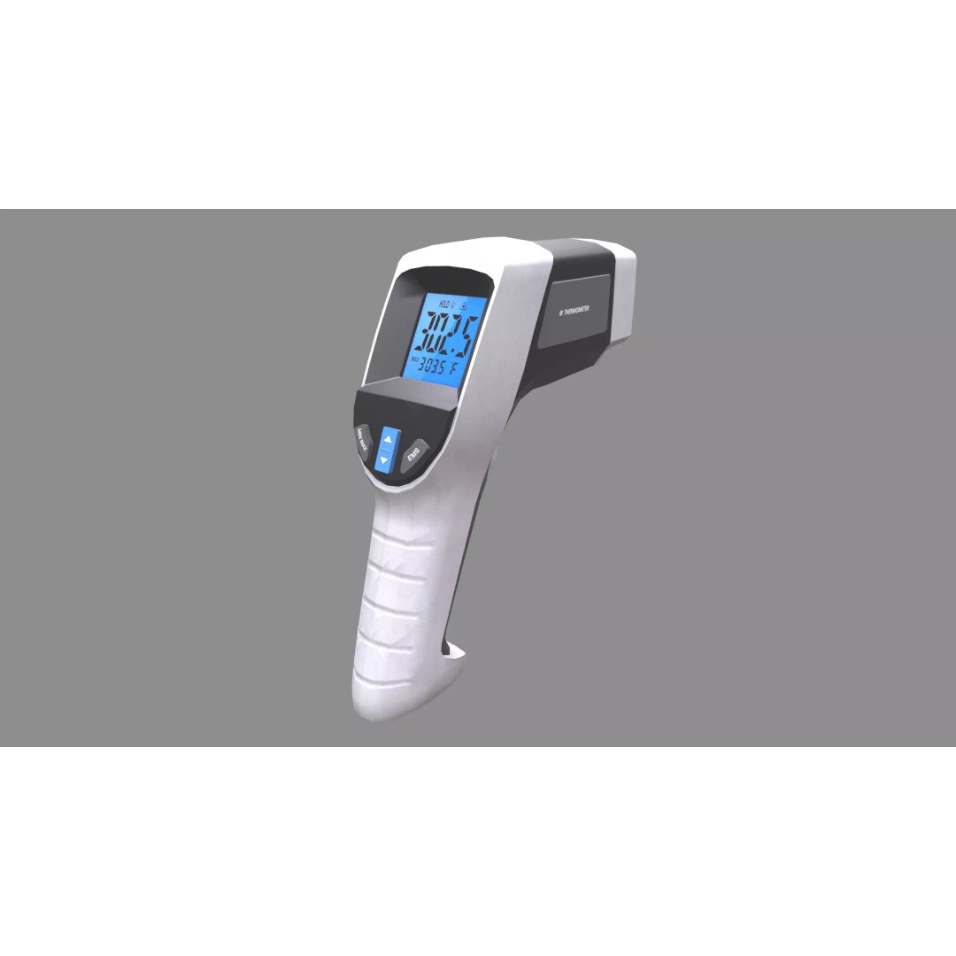 Infrared Thermometer 3D Model – Low Poly PBR Asset, FBX & OBJ Formats - View 2