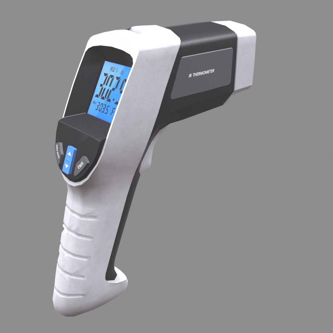 Infrared Thermometer 3D Model – Low Poly PBR Asset, FBX & OBJ Formats - View 4