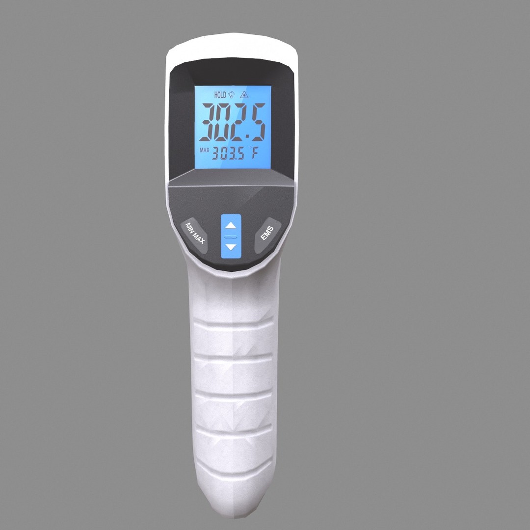 Infrared Thermometer 3D Model – Low Poly PBR Asset, FBX & OBJ Formats - View 5