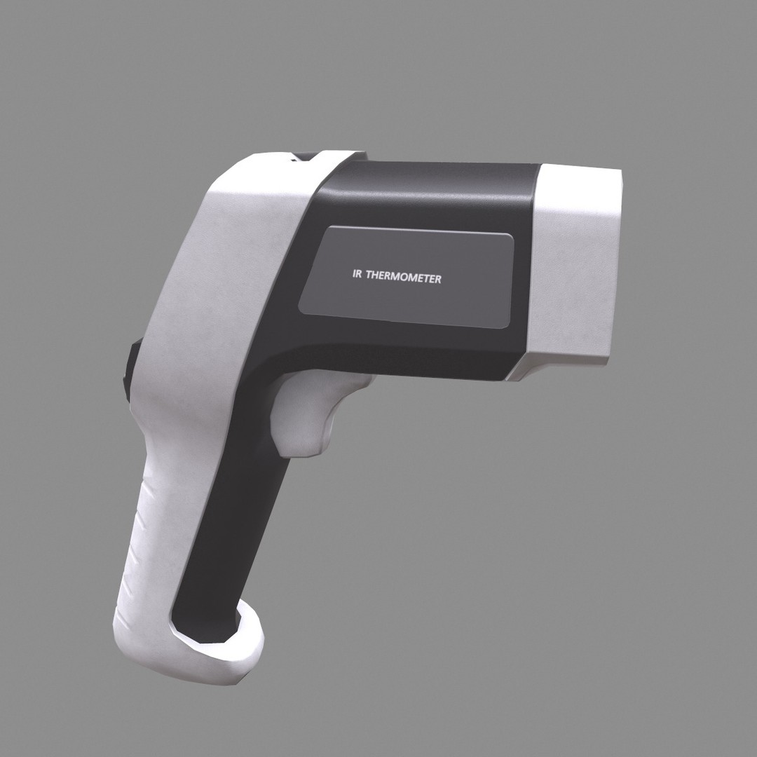 Infrared Thermometer 3D Model – Low Poly PBR Asset, FBX & OBJ Formats - View 7