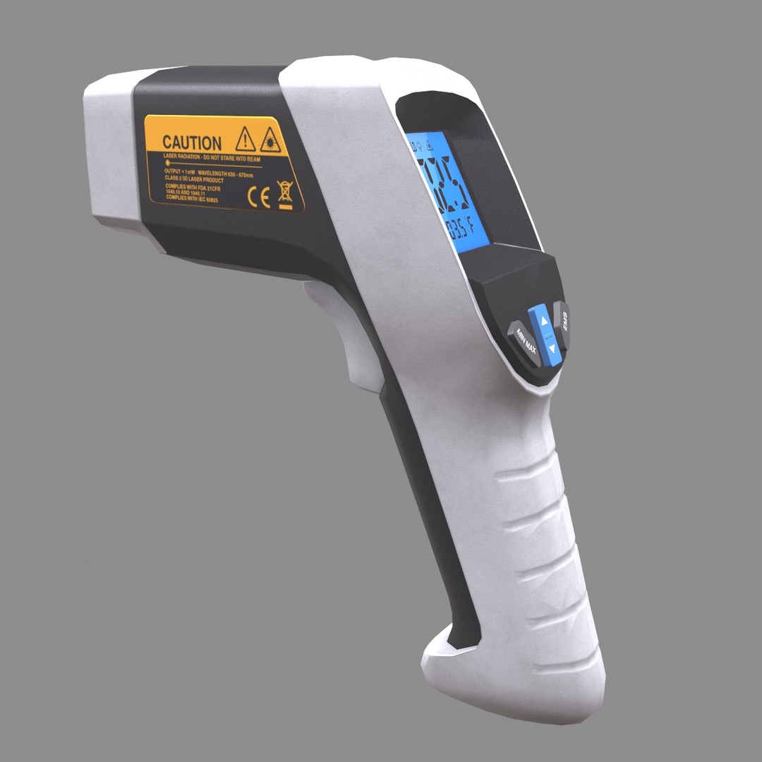 Infrared Thermometer 3D Model – Low Poly PBR Asset, FBX & OBJ Formats - View 8