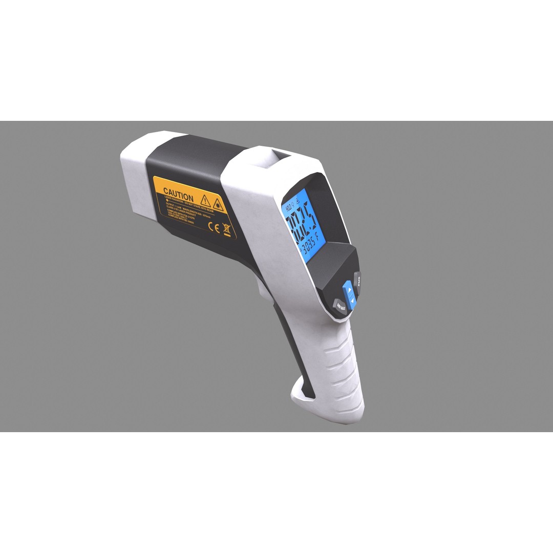 Infrared Thermometer 3D Model – Low Poly PBR Asset, FBX & OBJ Formats - View 9