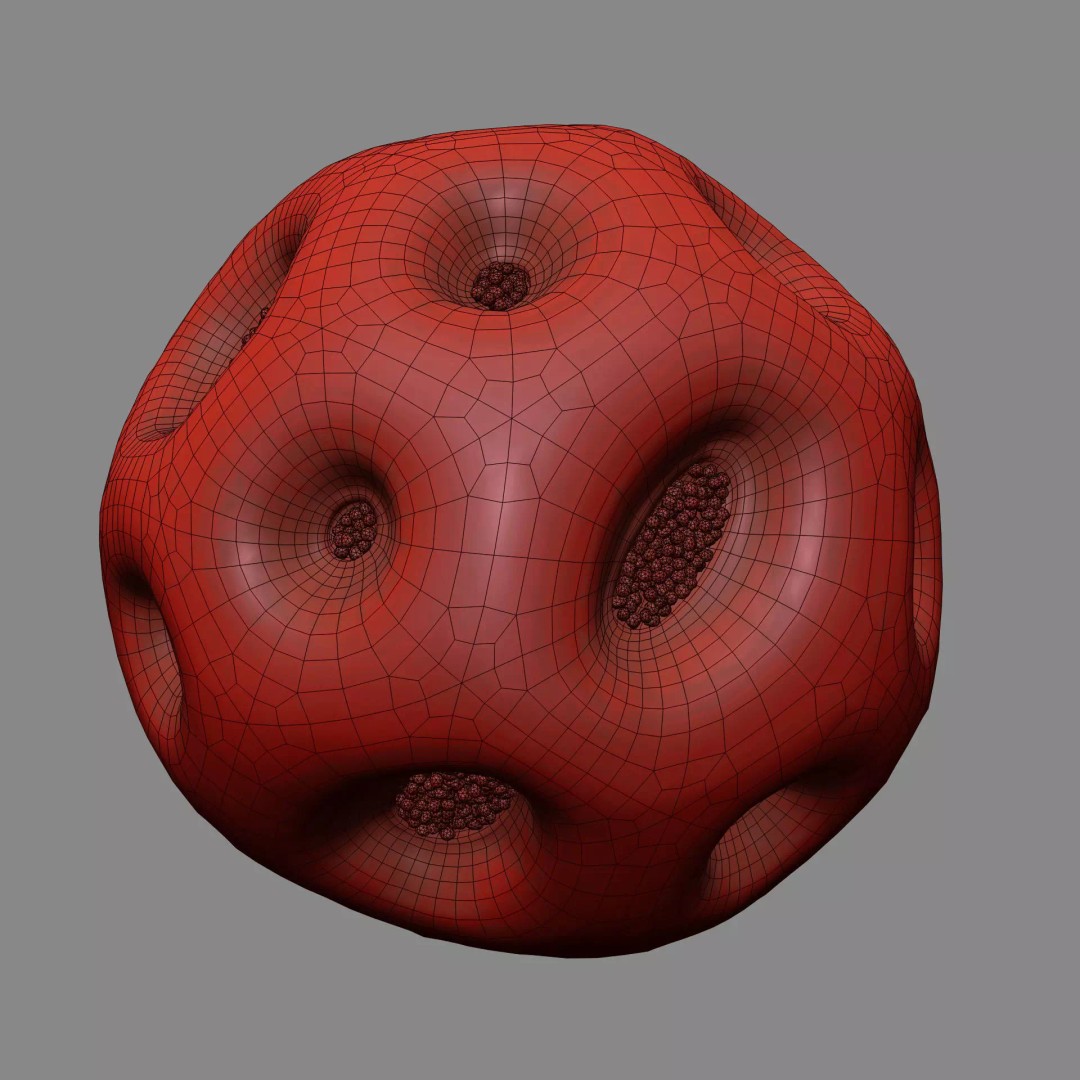 Rose Pollen 3D Model – Detailed Biological Visualization, PBR Textures - View 15