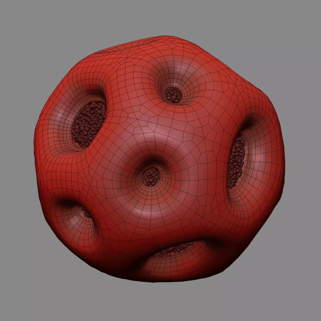 Rose Pollen 3D Model – Detailed Biological Visualization, PBR Textures - View 17