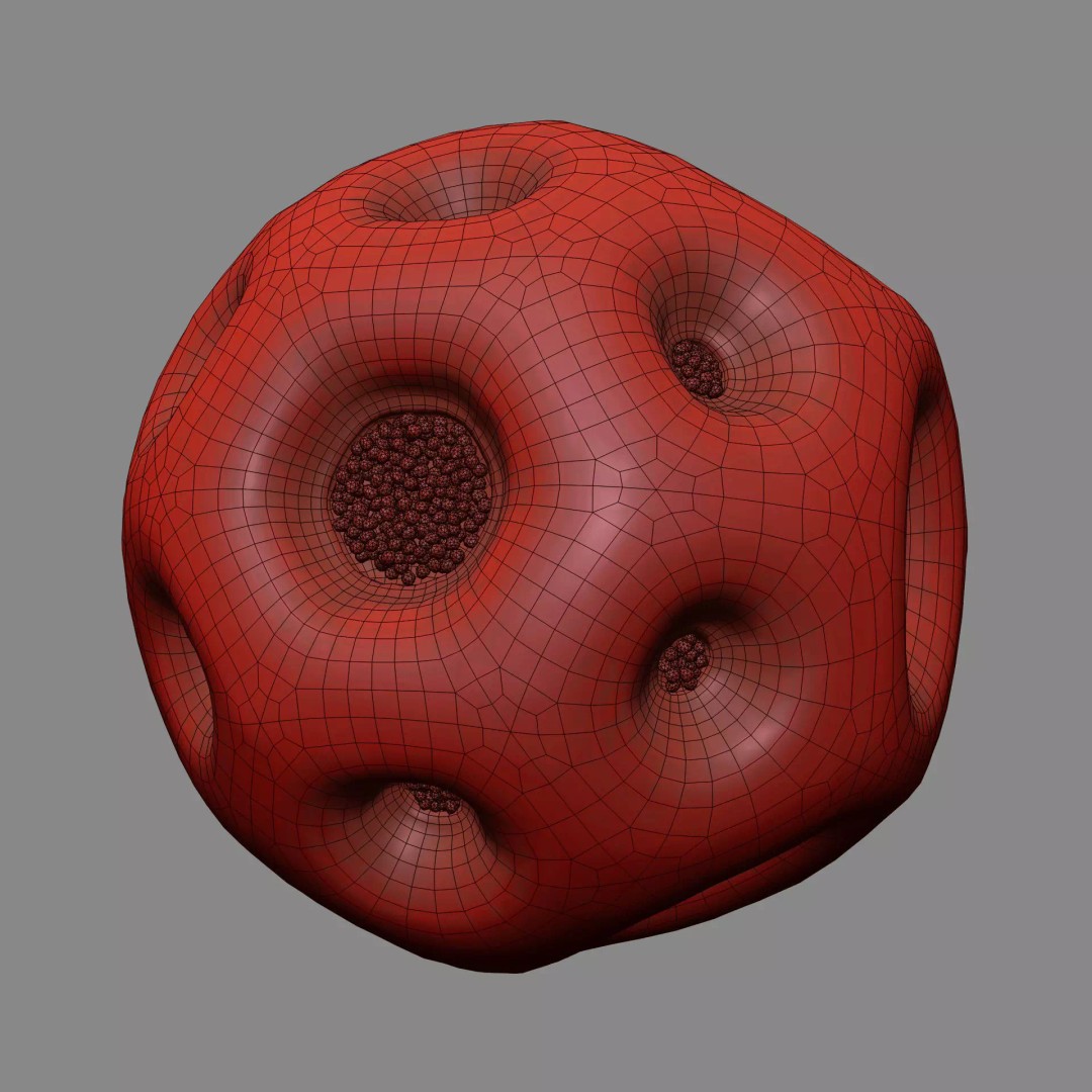 Rose Pollen 3D Model – Detailed Biological Visualization, PBR Textures - View 20