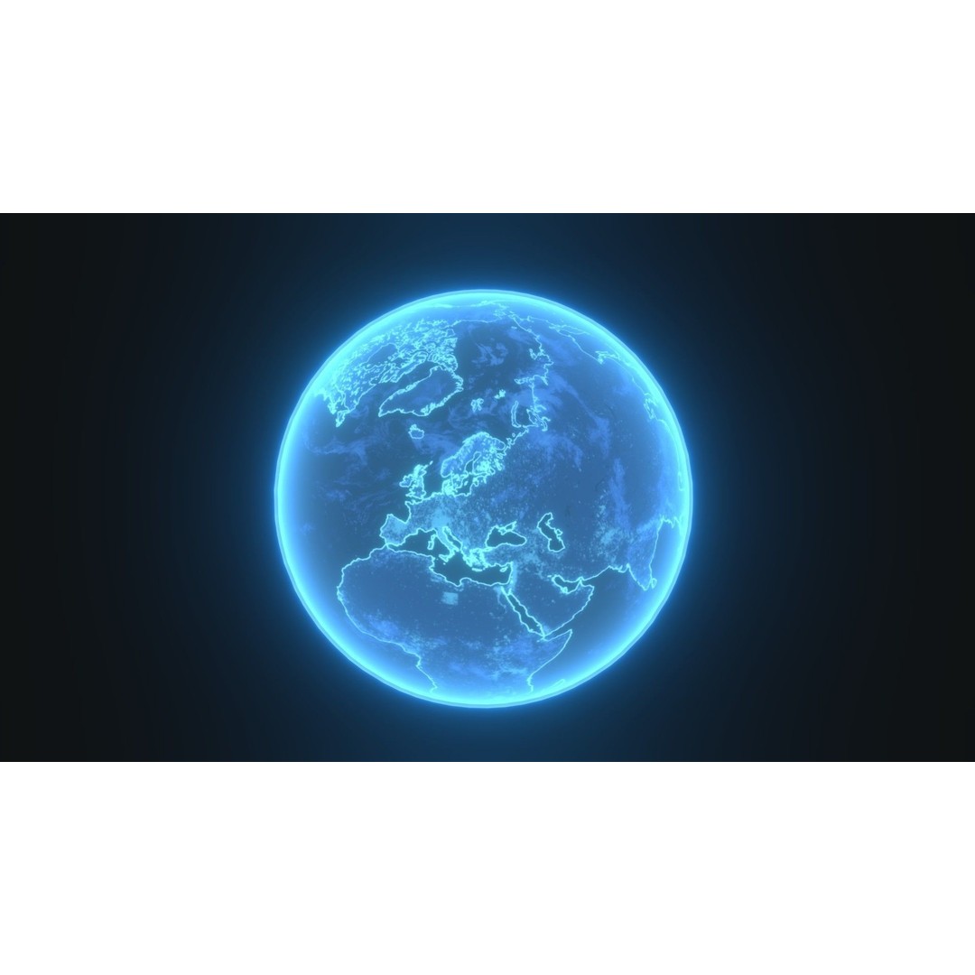 Hologram Planet Earth 3D Model – Low Poly Sci-Fi Asset, FBX & Blender - View 10