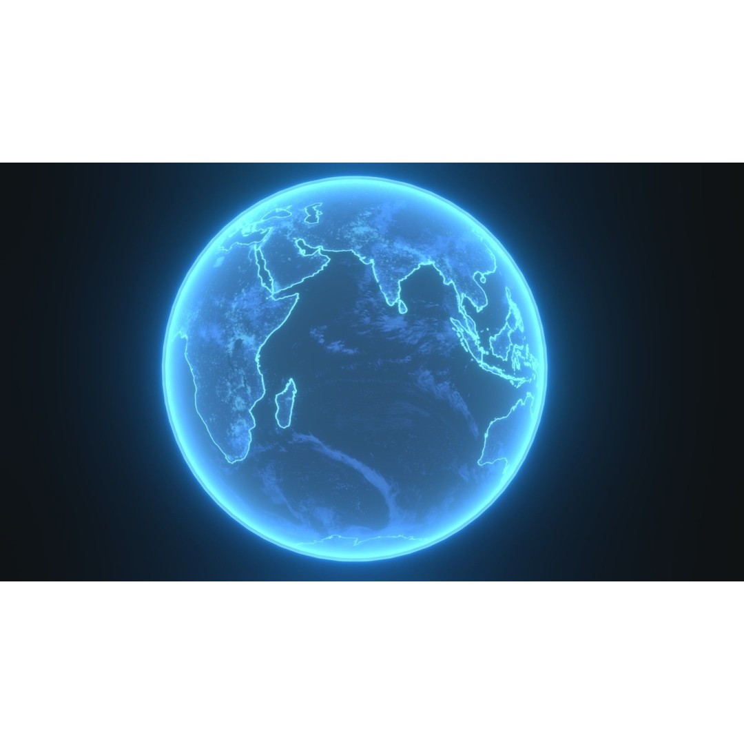 Hologram Planet Earth 3D Model – Low Poly Sci-Fi Asset, FBX & Blender - View 15