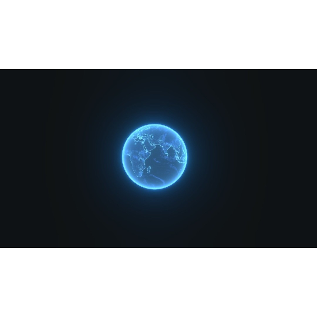 Hologram Planet Earth 3D Model – Low Poly Sci-Fi Asset, FBX & Blender - View 4