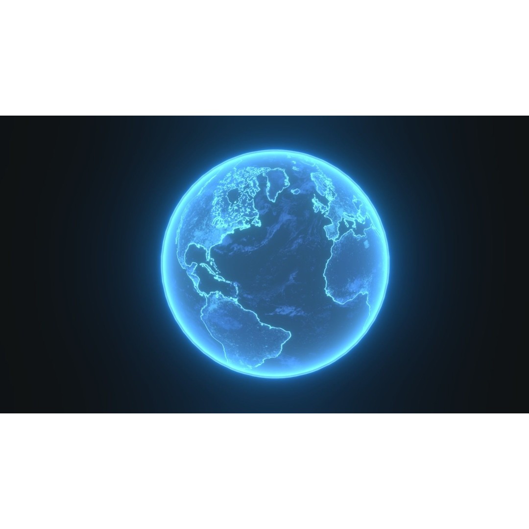 Hologram Planet Earth 3D Model – Low Poly Sci-Fi Asset, FBX & Blender - View 5