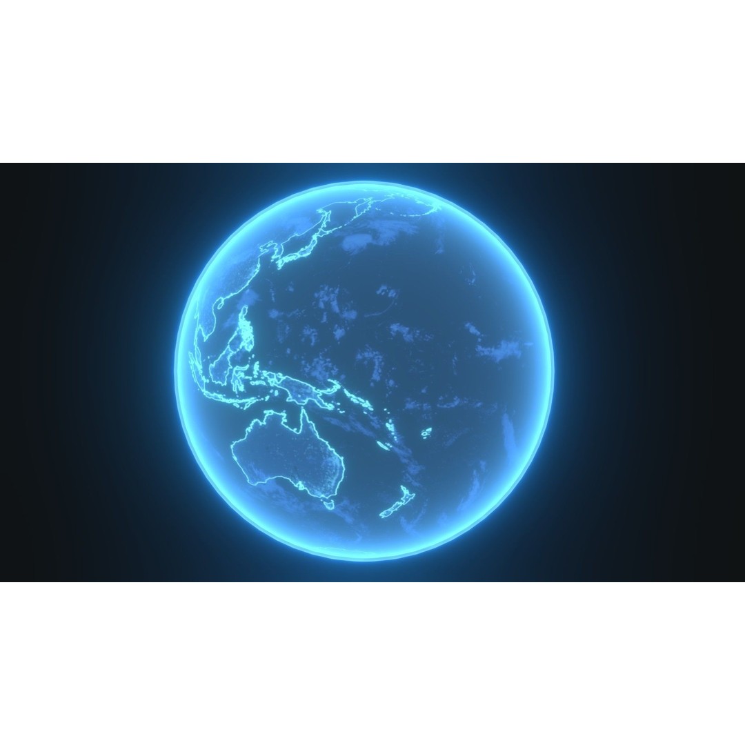 Hologram Planet Earth 3D Model – Low Poly Sci-Fi Asset, FBX & Blender - View 8