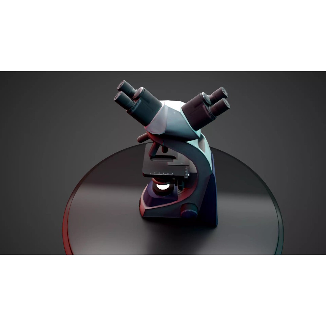 Microscope 3D Model – Low Poly PBR Asset, FBX - View 2