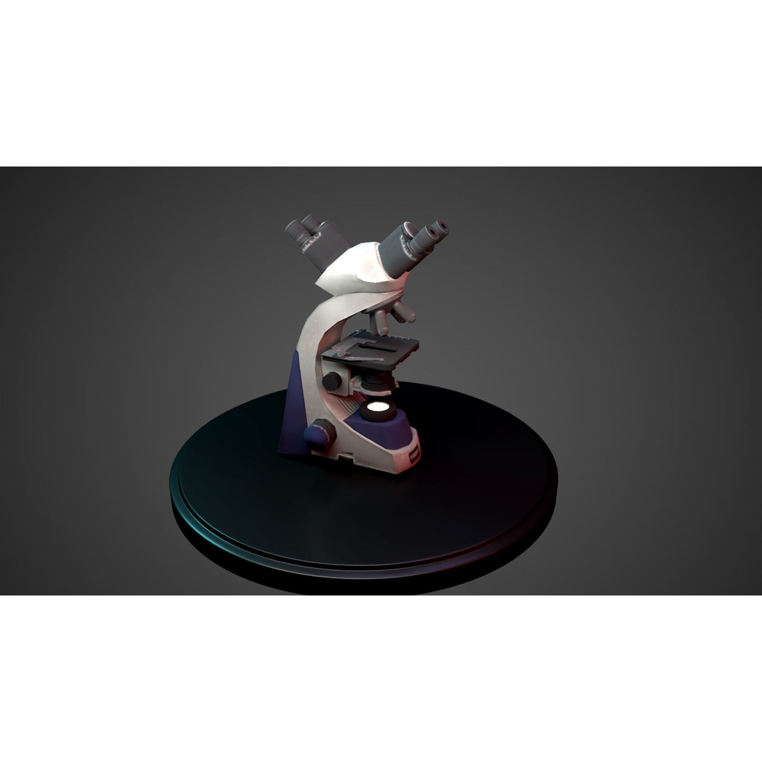 Microscope 3D Model – Low Poly PBR Asset, FBX - View 3