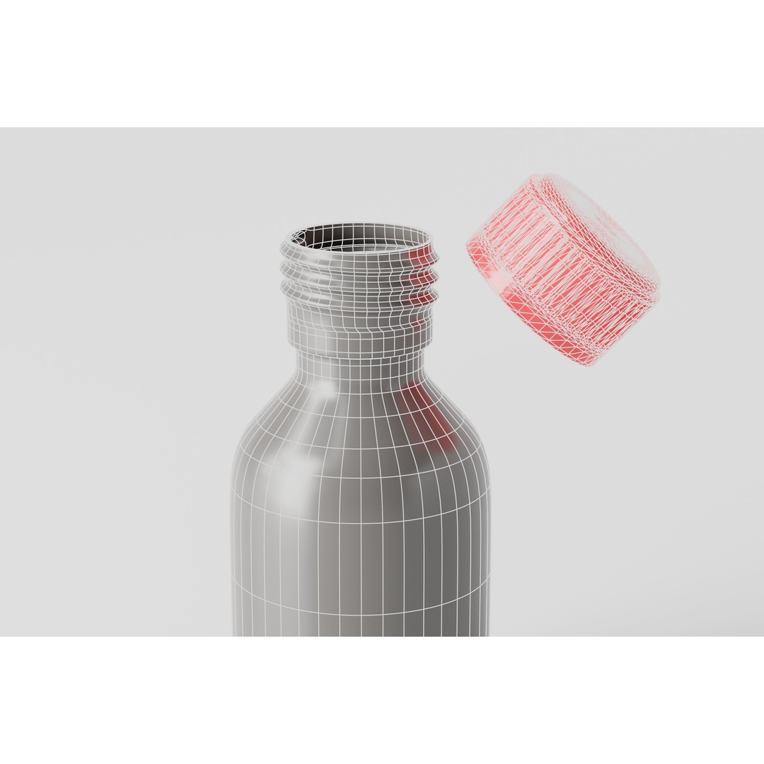 Medicine Bottle 3D Model – Low Poly Medical Asset, FBX & OBJ - View 10
