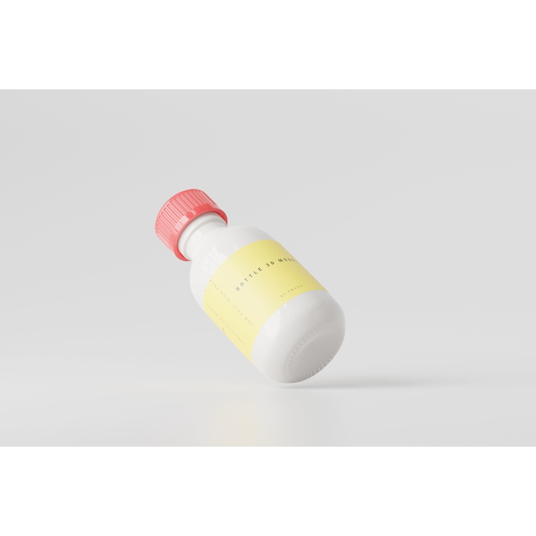Medicine Bottle 3D Model – Low Poly Medical Asset, FBX & OBJ - View 3