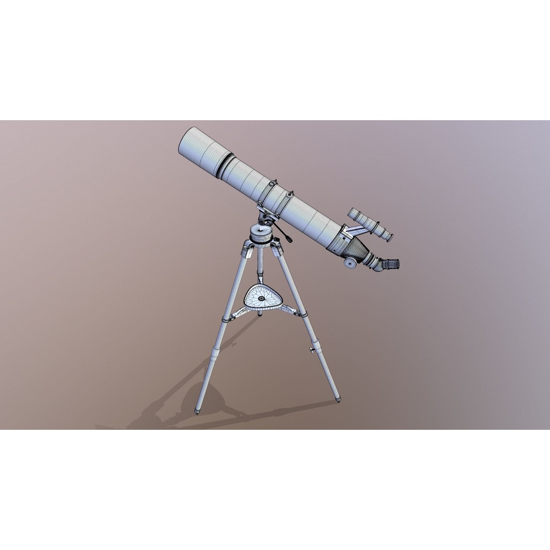 Telescope 3D Model – Low Poly Game Asset, FBX & OBJ Formats