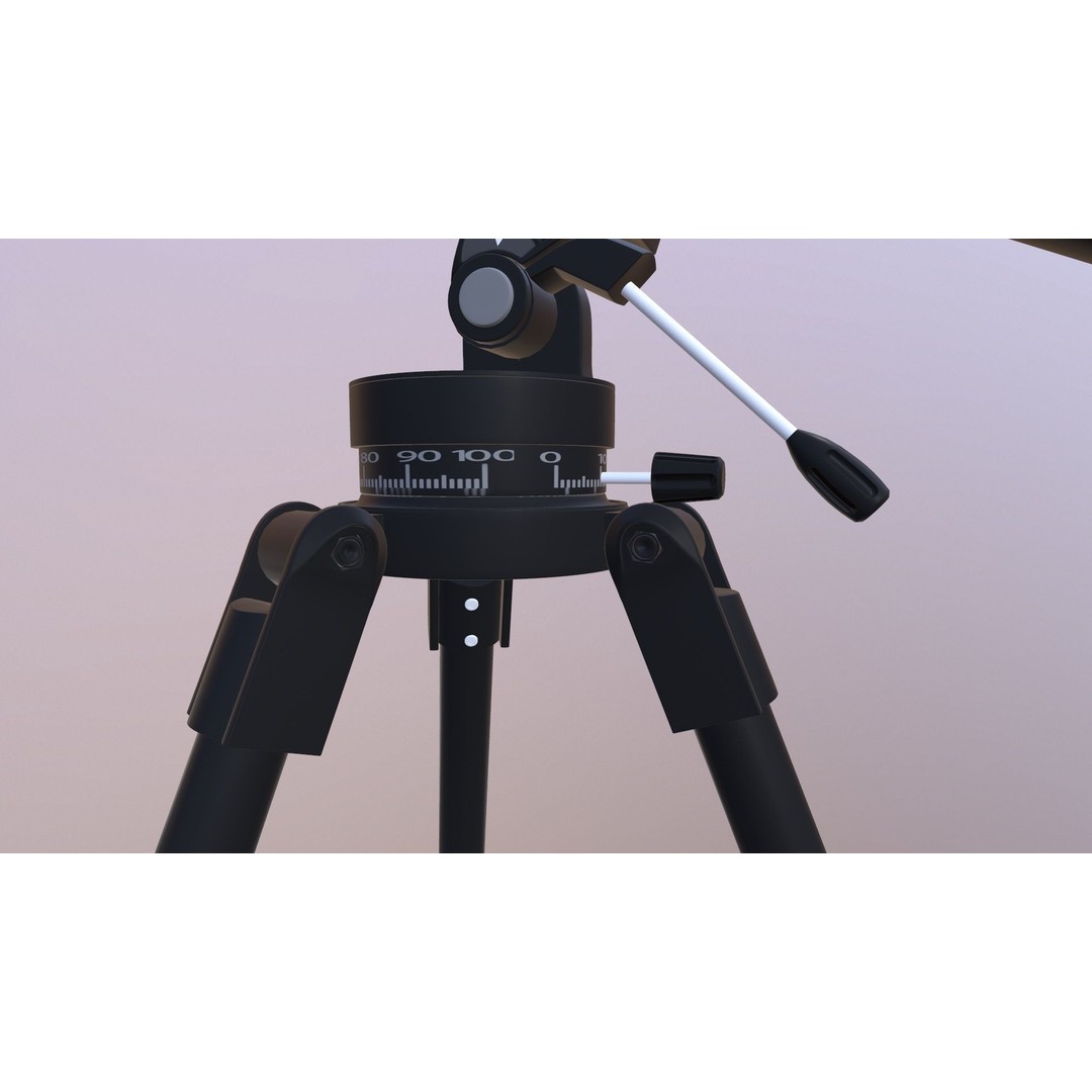 Telescope 3D Model – Low Poly Game Asset, FBX & OBJ Formats - View 10