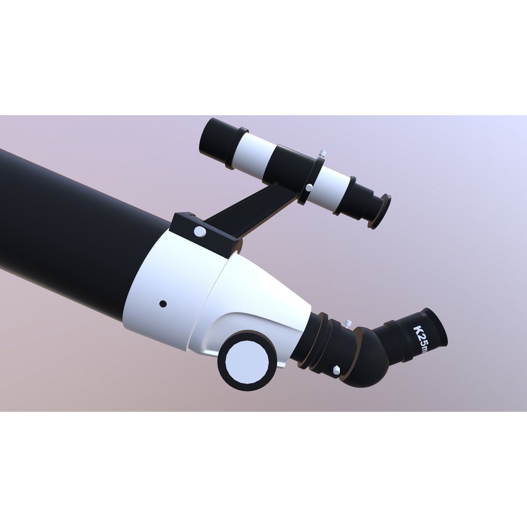 Telescope 3D Model – Low Poly Game Asset, FBX & OBJ Formats - View 11