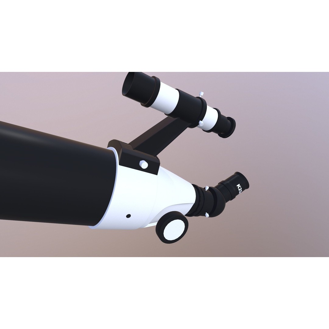 Telescope 3D Model – Low Poly Game Asset, FBX & OBJ Formats - View 12
