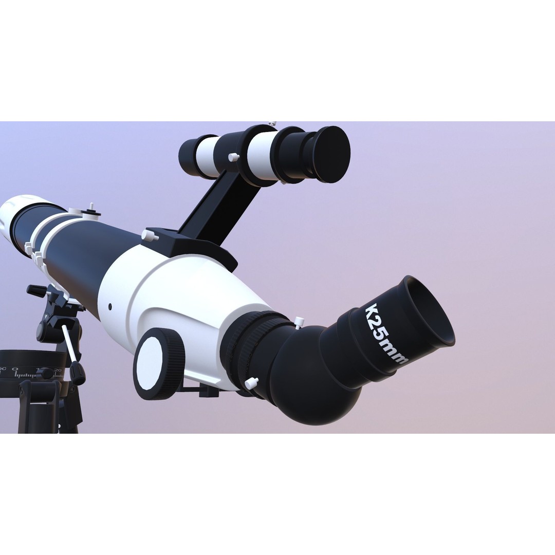 Telescope 3D Model – Low Poly Game Asset, FBX & OBJ Formats - View 14