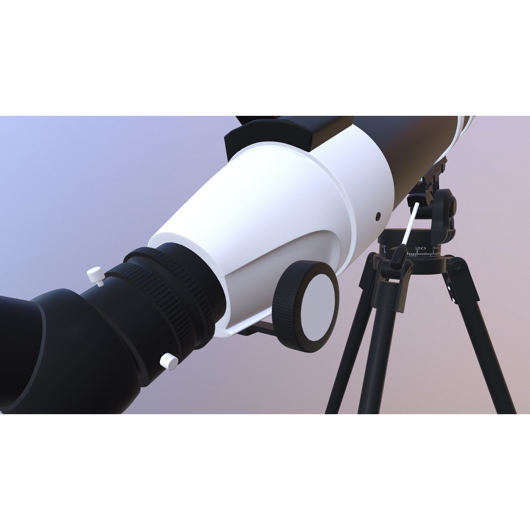 Telescope 3D Model – Low Poly Game Asset, FBX & OBJ Formats - View 16