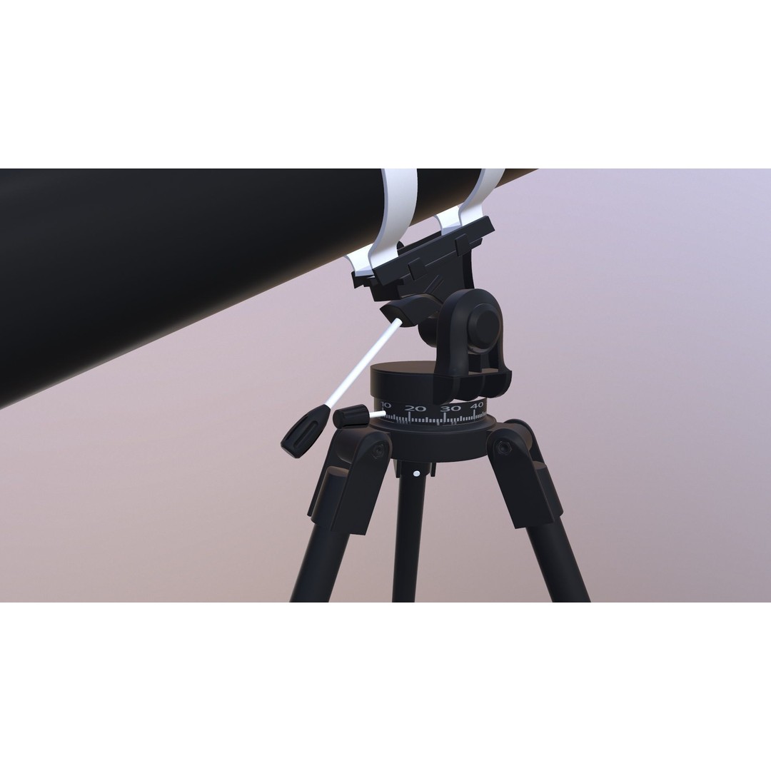 Telescope 3D Model – Low Poly Game Asset, FBX & OBJ Formats - View 19
