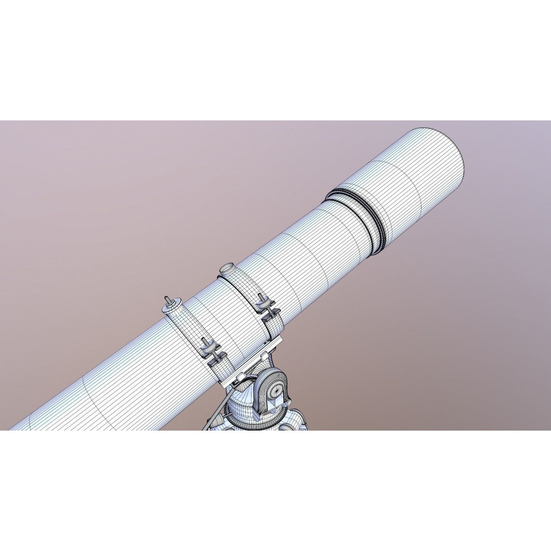 Telescope 3D Model – Low Poly Game Asset, FBX & OBJ Formats - View 23