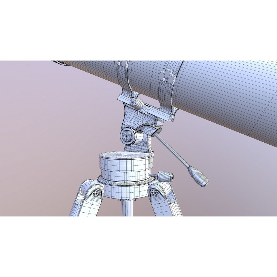 Telescope 3D Model – Low Poly Game Asset, FBX & OBJ Formats - View 25
