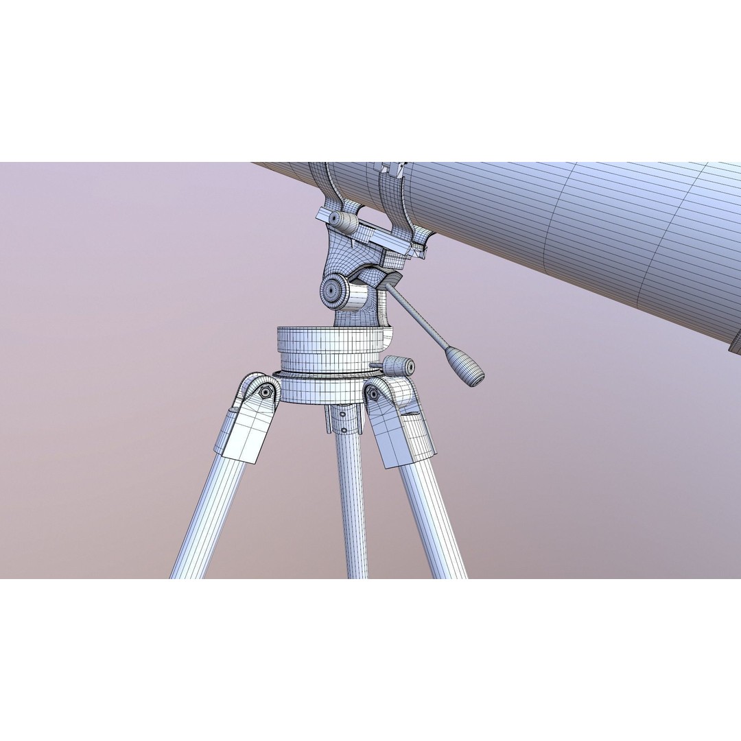 Telescope 3D Model – Low Poly Game Asset, FBX & OBJ Formats - View 26