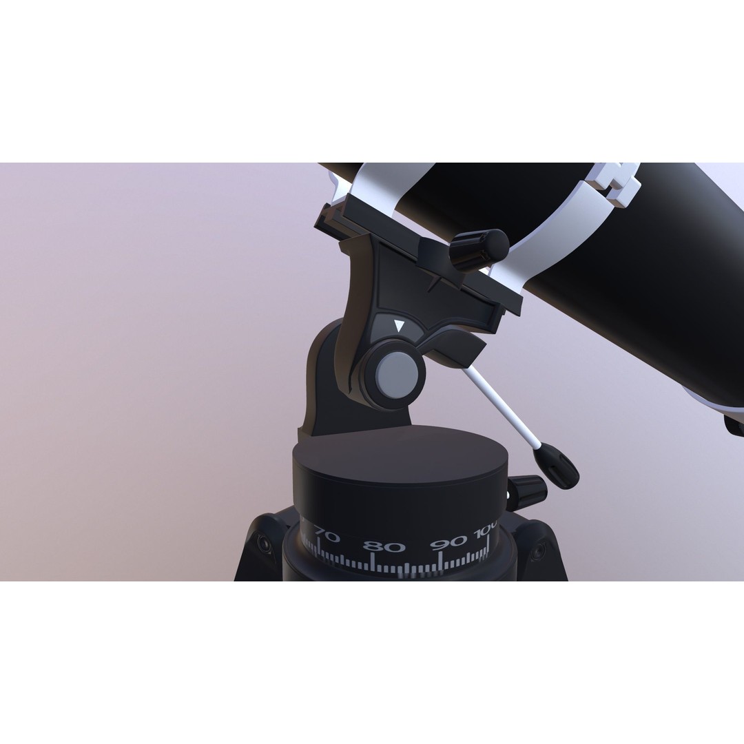 Telescope 3D Model – Low Poly Game Asset, FBX & OBJ Formats - View 9
