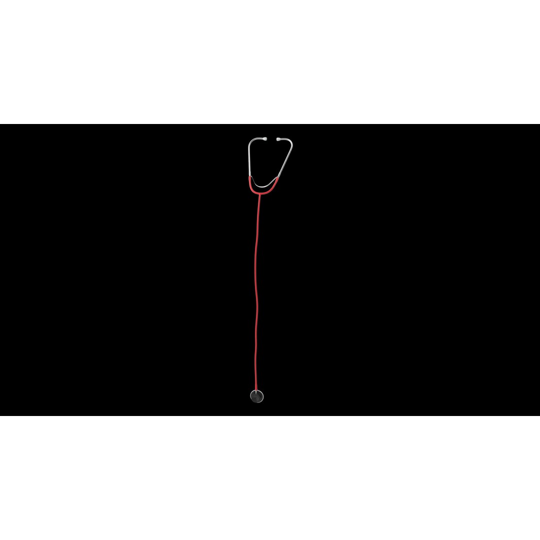 Stethoscope 3D Model – Low Poly Medical Equipment, FBX, OBJ - View 3