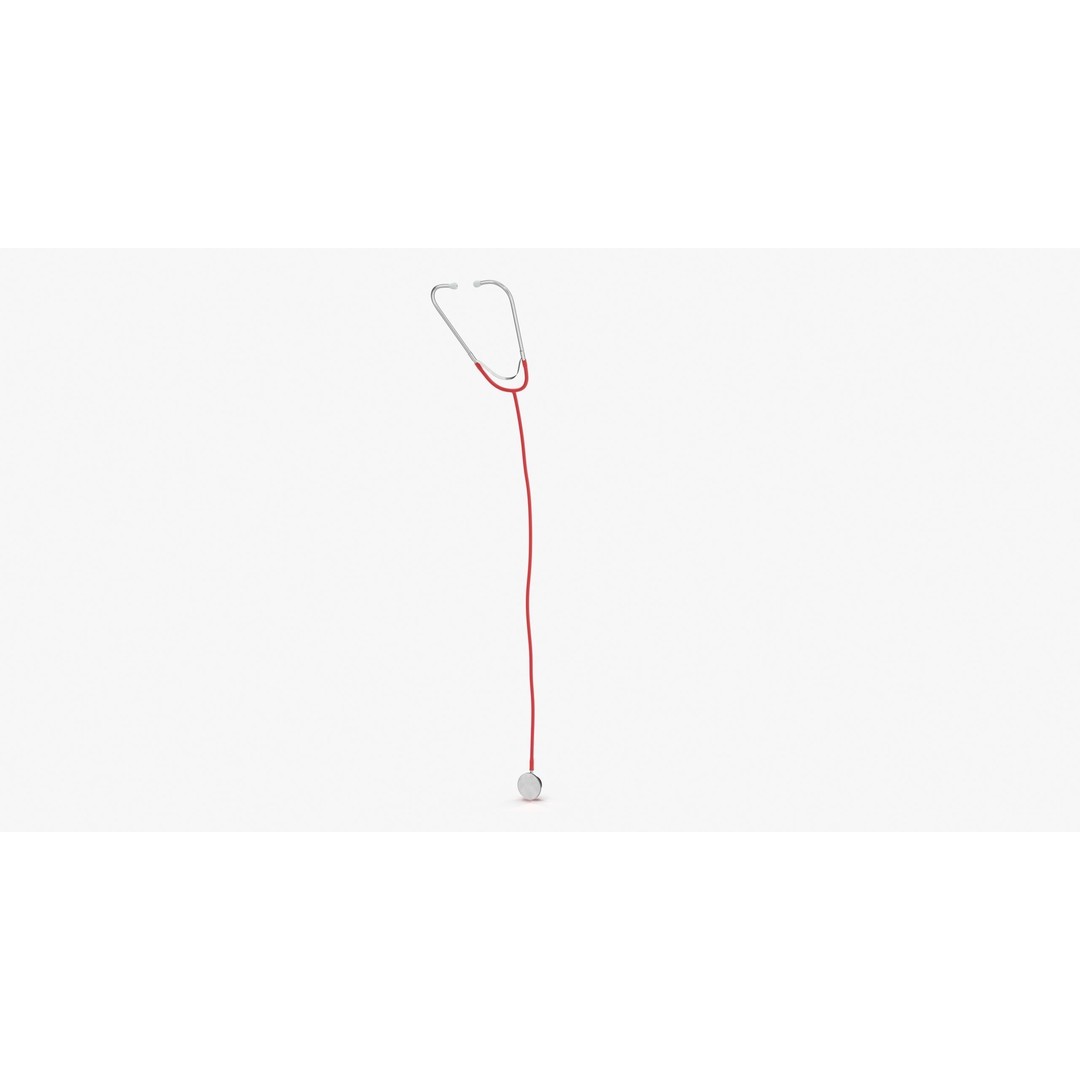 Stethoscope 3D Model – Low Poly Medical Equipment, FBX, OBJ - View 5